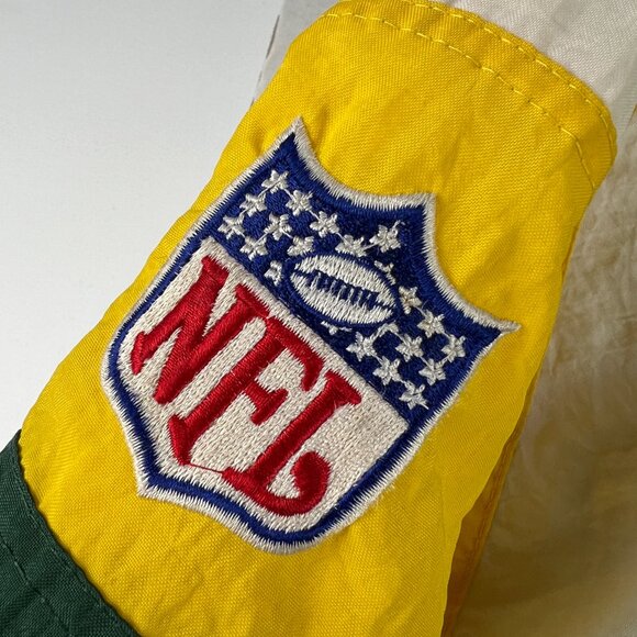 VTG 90s Starter NFL Green Bay Packers Jacket Extra Large Green Full Zip Puffer - Picture 9 of 16